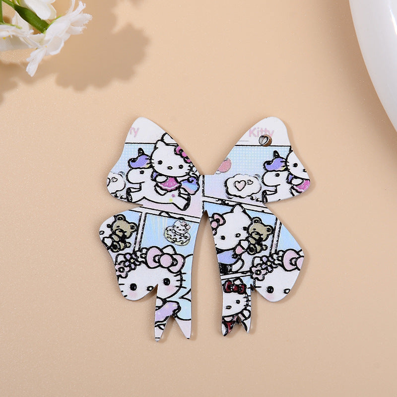 Wholesale 10pcs/ pack butterfly print hanging pendant diy keychain pendant